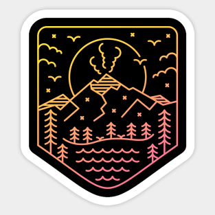 Volcano Lines Sticker